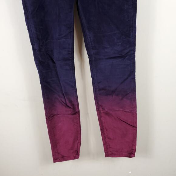 Hudson Nico Ankle Super Skinny Jeans In Degrade Burgundy Plum Size 26 - Picture 2 of 11
